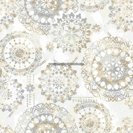 Papel Autoadhesivo MANDALA GRIS ref.127-RMK9122WP